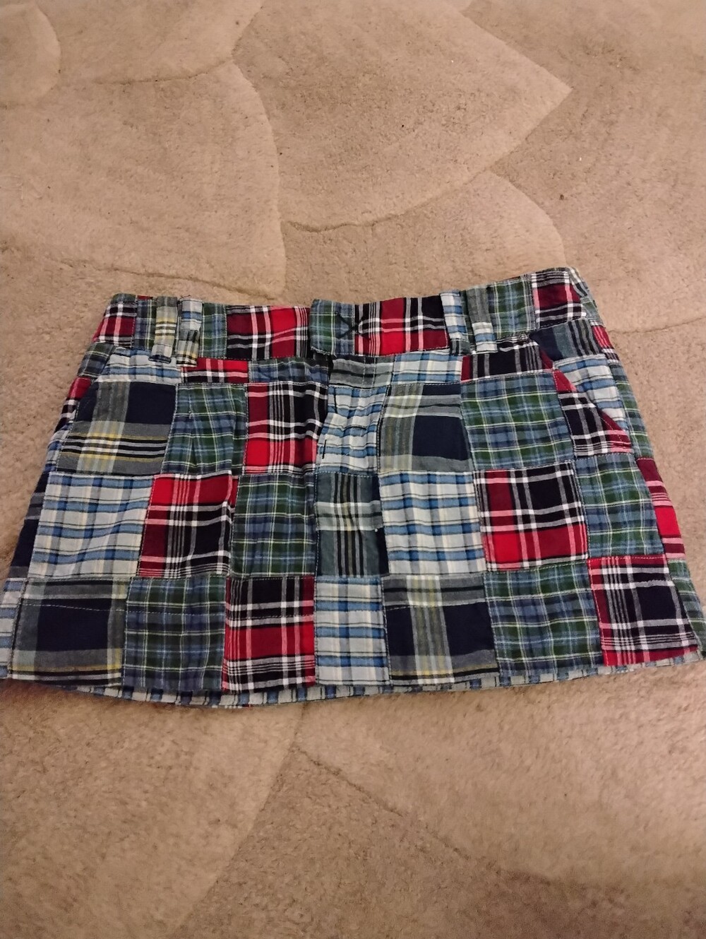 AMERICAN EAGLE OUTFITTERS Plaid Patchwork Mini Skirt, Size 4.